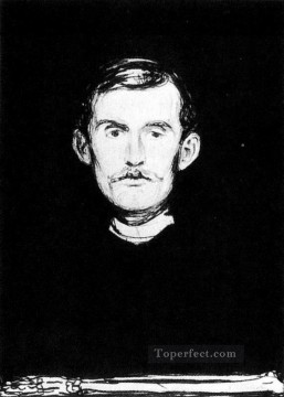 Famous Abstract Painting - self portrait i 1896 Edvard Munch POP Art